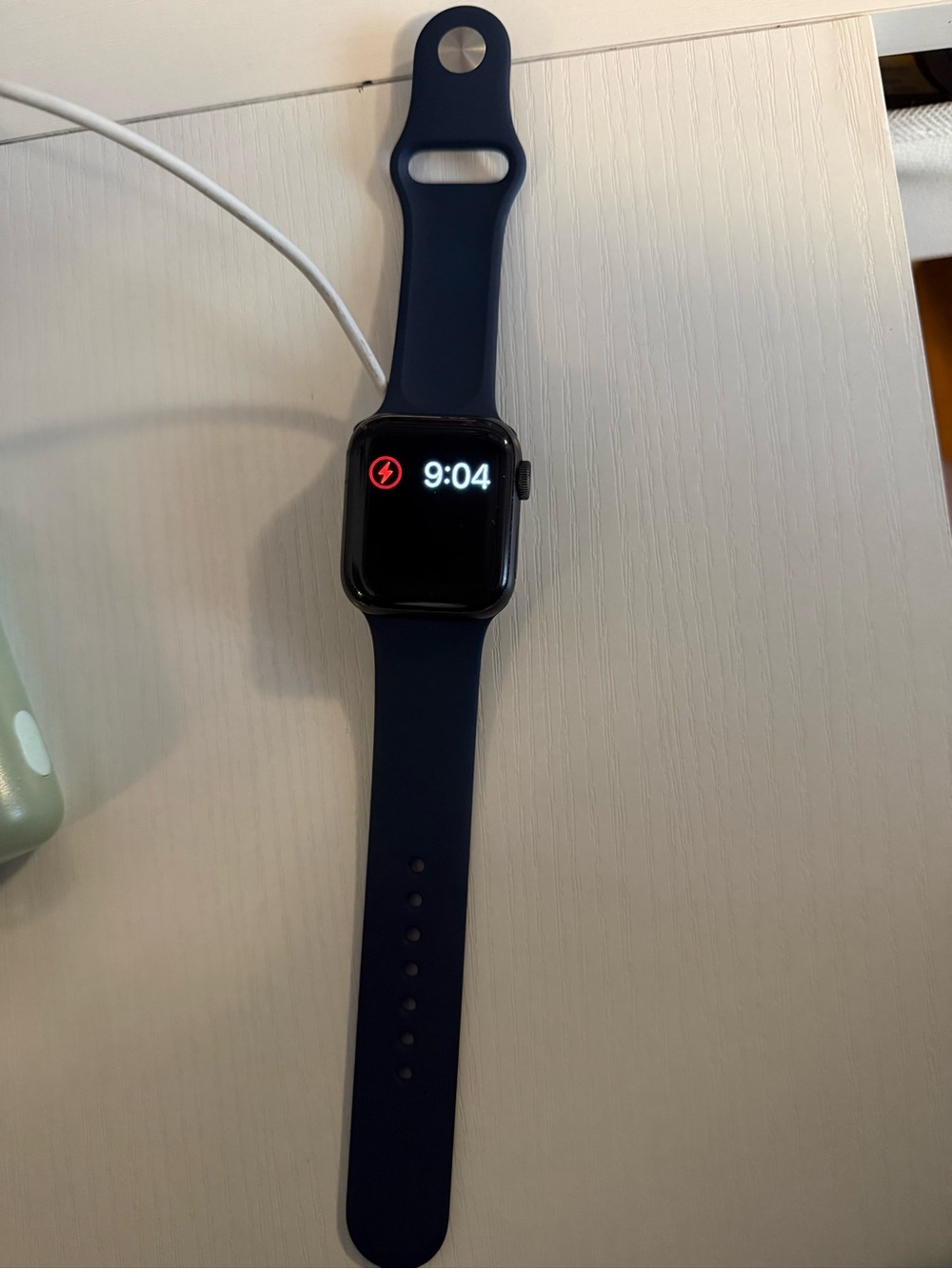 Apple Watch with Navy Blue Silicone Band